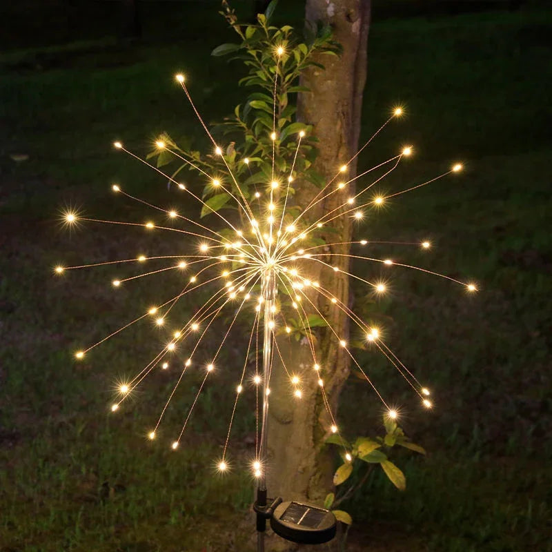 Solar Firework Dandelion Lights – 8-Mode Waterproof Outdoor Garden Décor