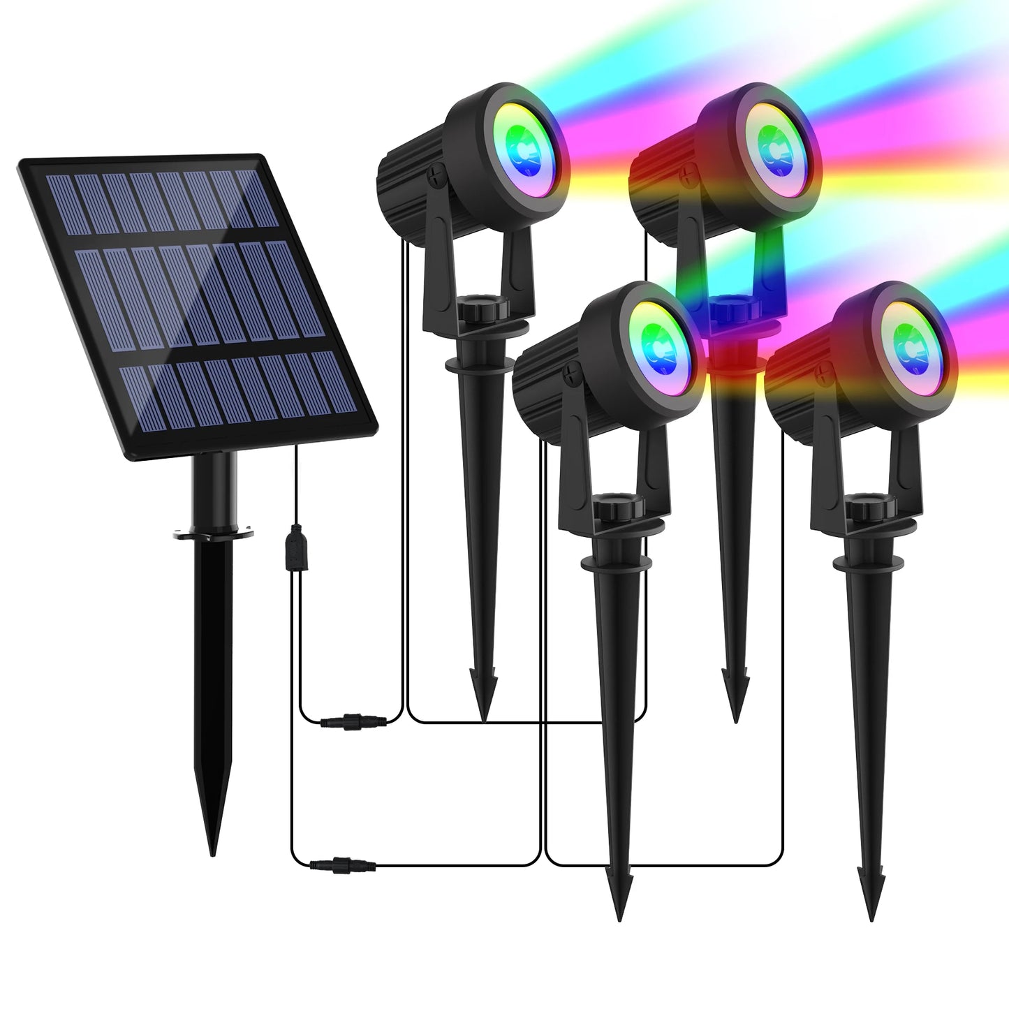 LumiGlow RGB Solar Spotlights – Outdoor Waterproof Lights