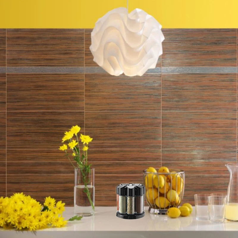 Rotating Spice Rack with ABS Lid Condiment Pots