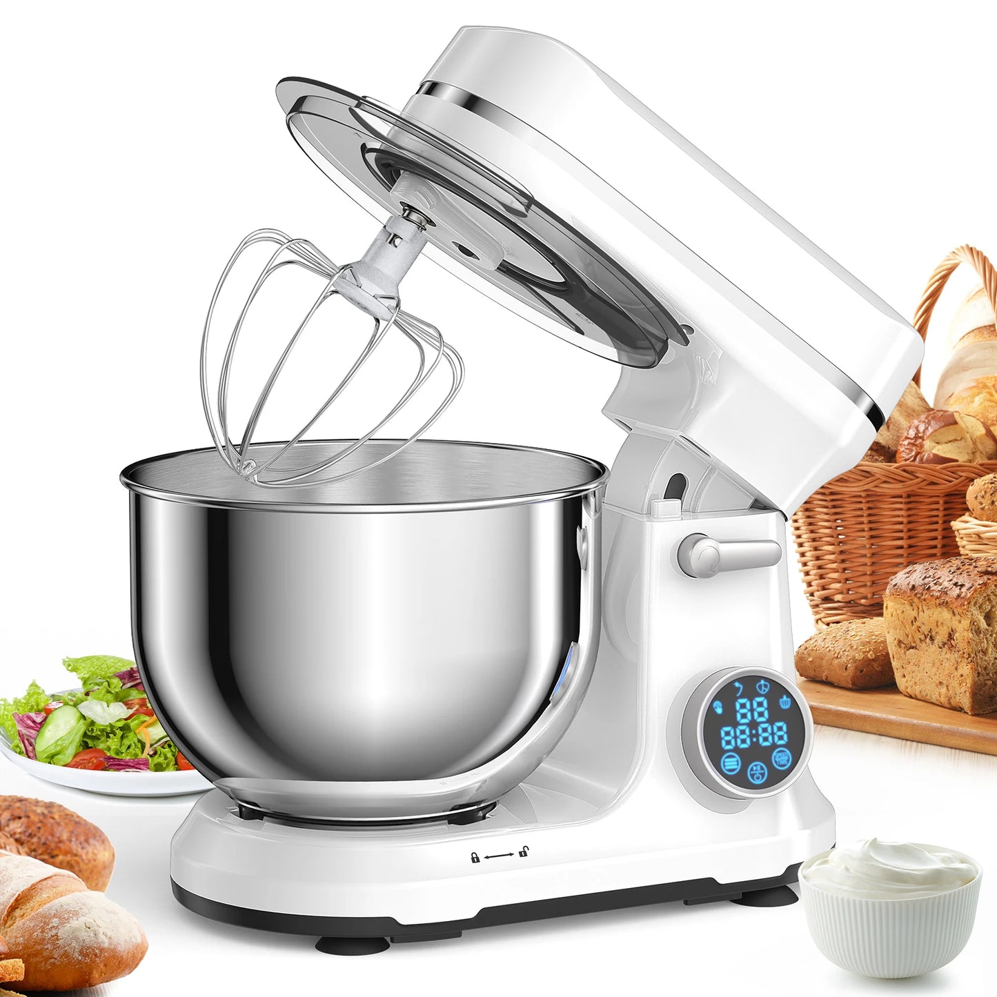 BioloMix 1200W Stand Mixer with Digital OLED Screen