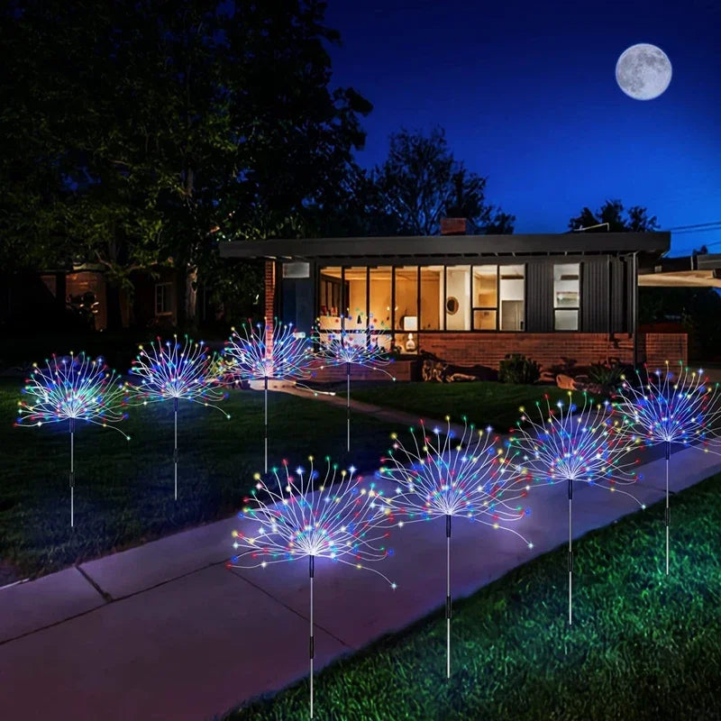 Solar Firework Dandelion Lights – 8-Mode Waterproof Outdoor Garden Décor