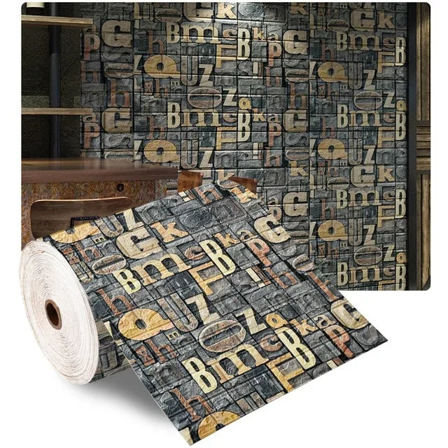 3D Self-Adhesive Foam Brick Wallpaper – Antique Style (70cm x 1/5/10m)