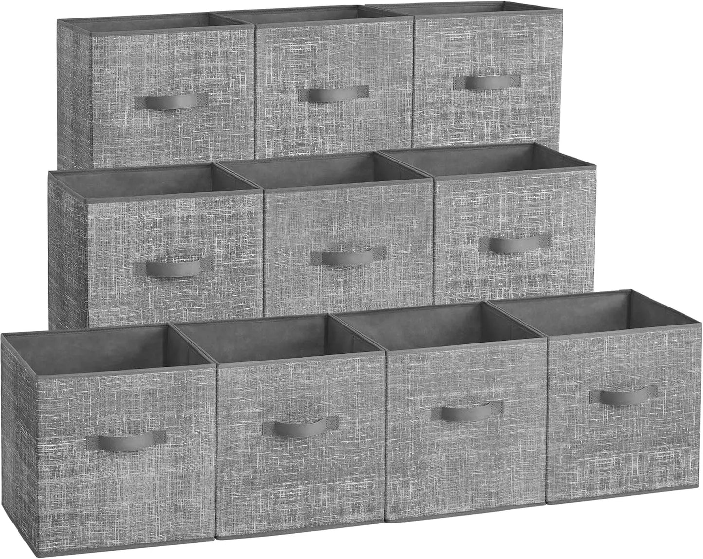 13-Inch Fabric Storage Cubes (Set of 10) – Foldable Closet Organizers with Double Handles