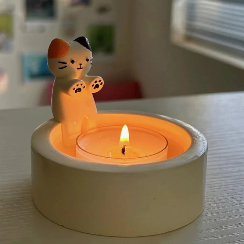 Cute Cat Candle Holder – Ceramic Aromatherapy Decor
