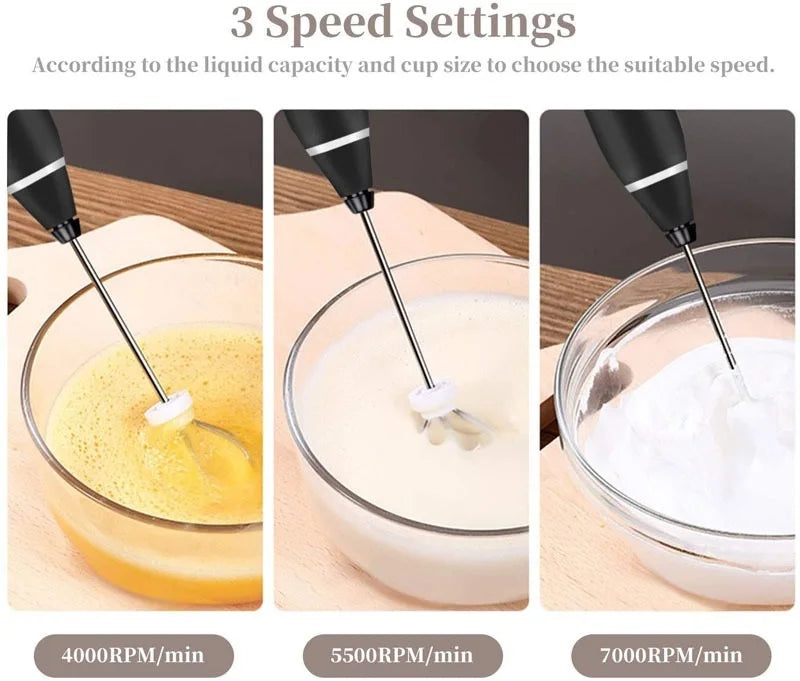 3-Speed Handheld Electric Mixer with USB Charging