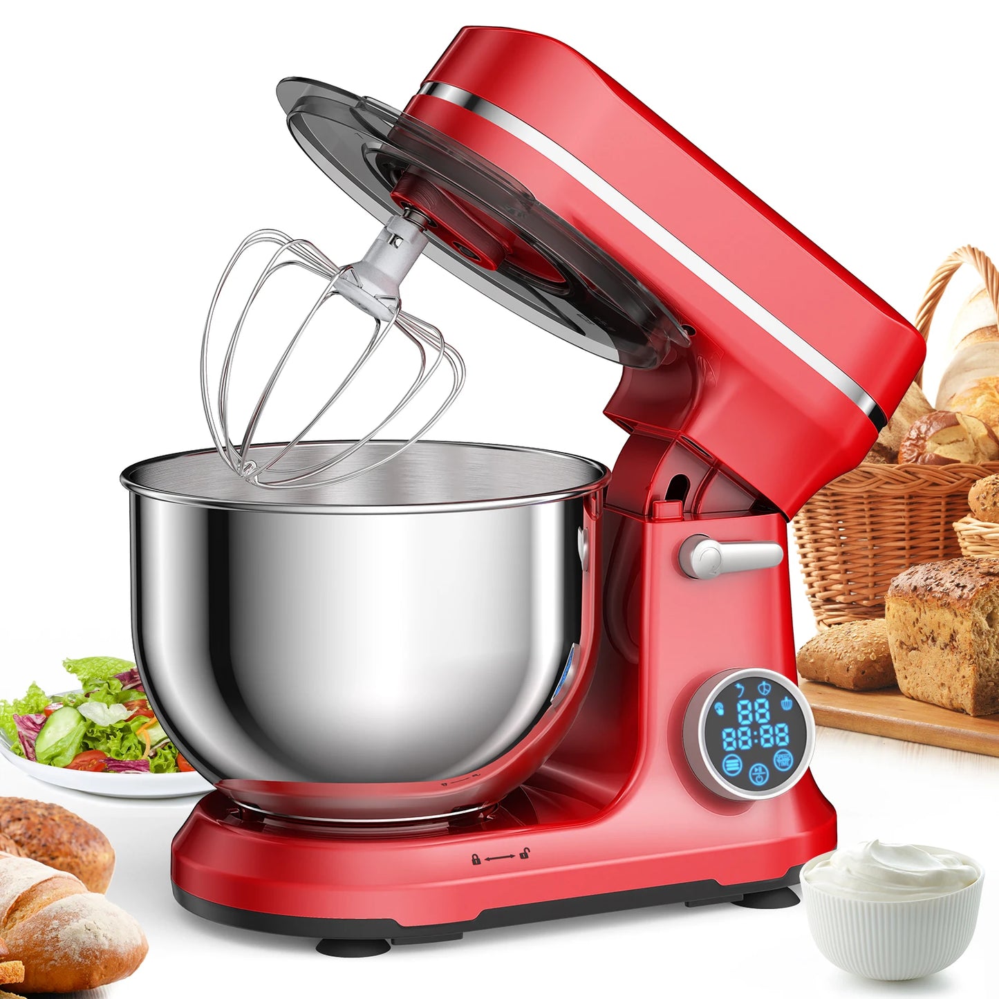 BioloMix 1200W Stand Mixer with Digital OLED Screen
