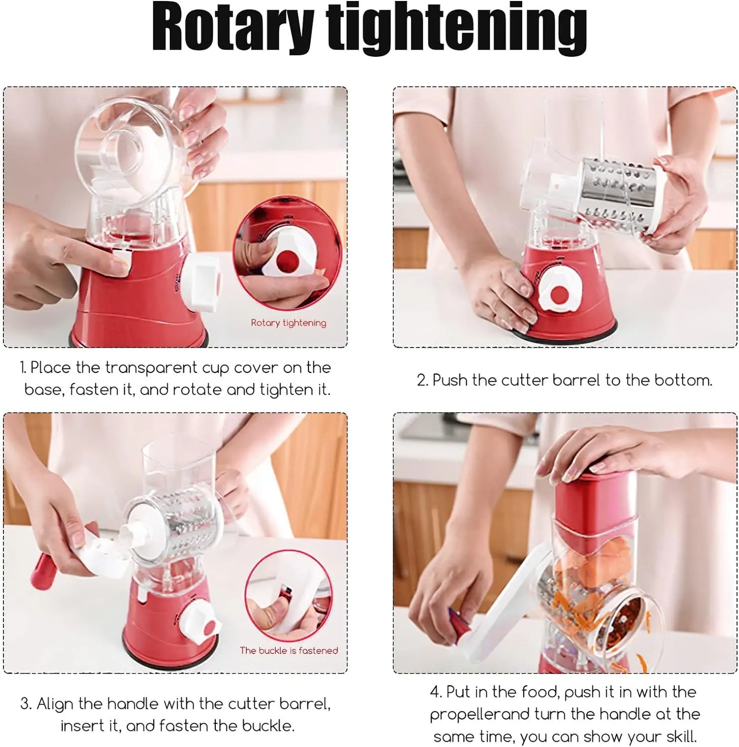 3-in-1 Rotary Cheese and Vegetable Grater