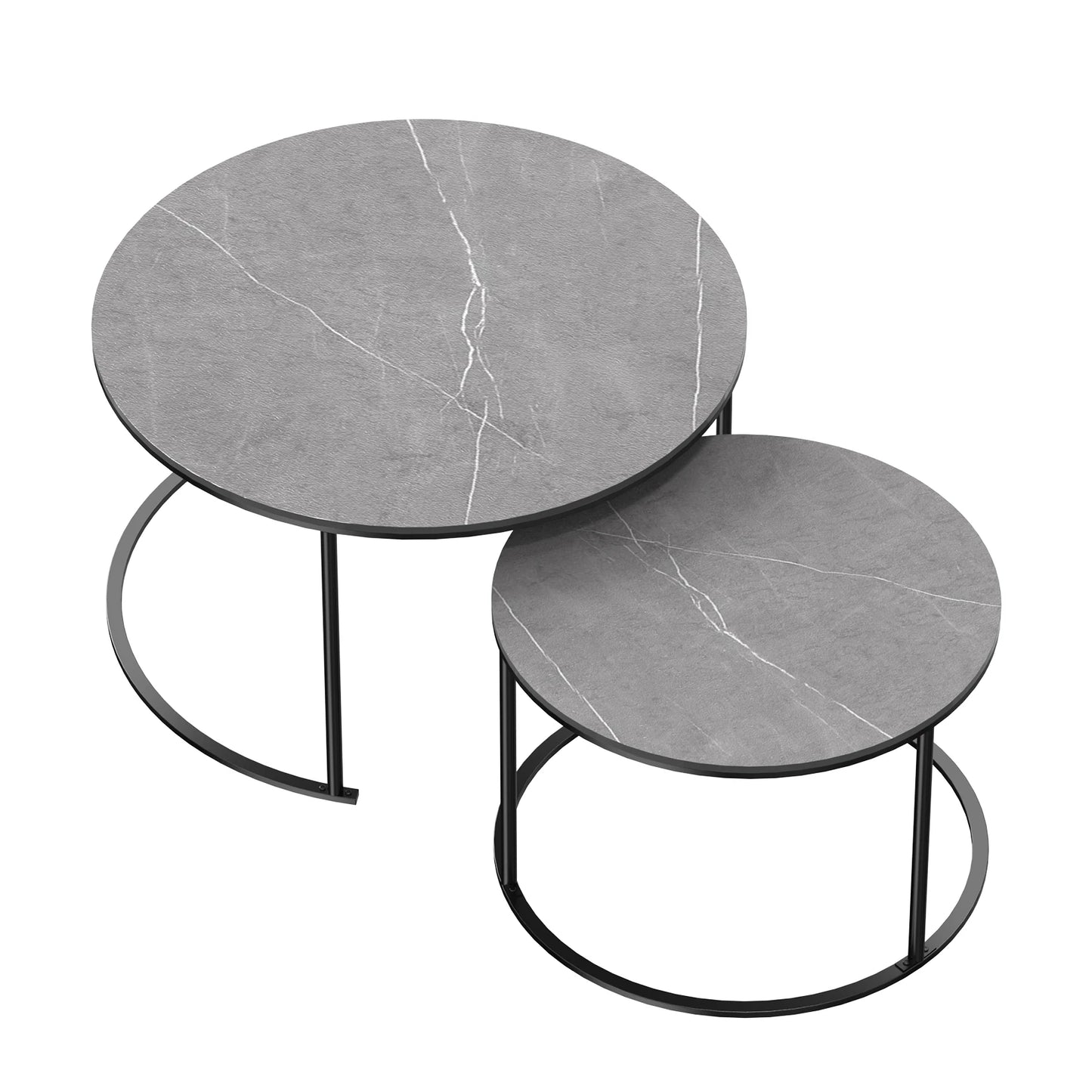 Marbella Nesting Coffee Table Set – Grey Marble Top