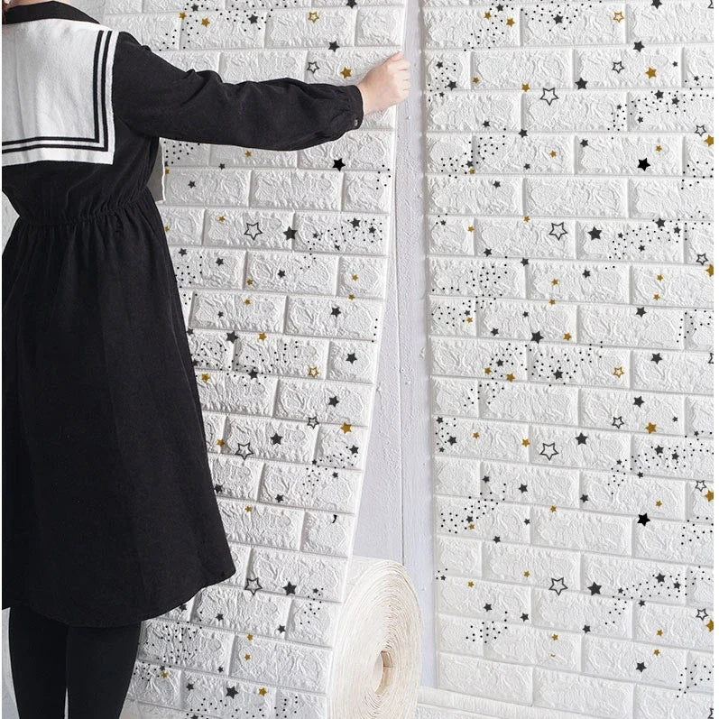 3D Self-Adhesive Foam Brick Wallpaper – Antique Style (70cm x 1/5/10m)