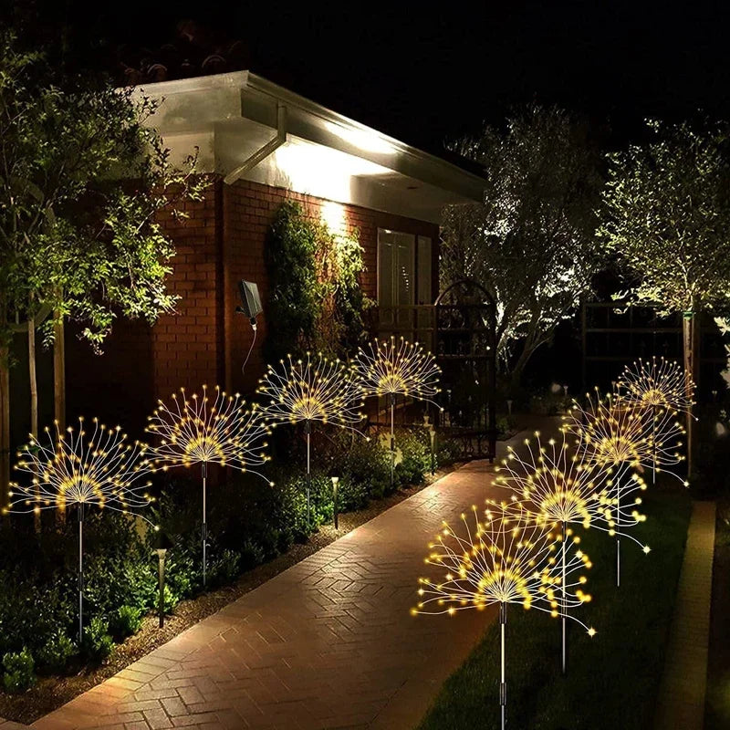 Solar Firework Dandelion Lights – 8-Mode Waterproof Outdoor Garden Décor
