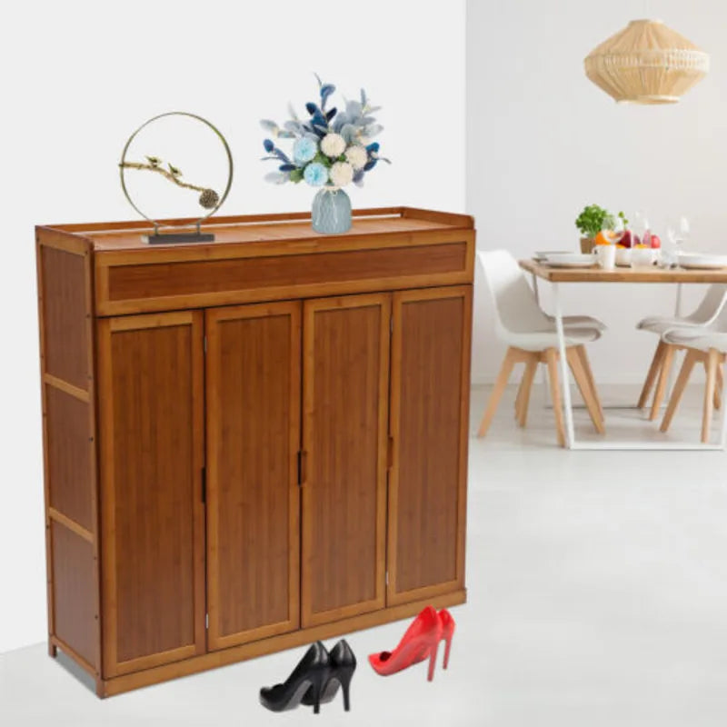 Bamboo Luxe Shoe Cabinet – Modern Storage & Organizer