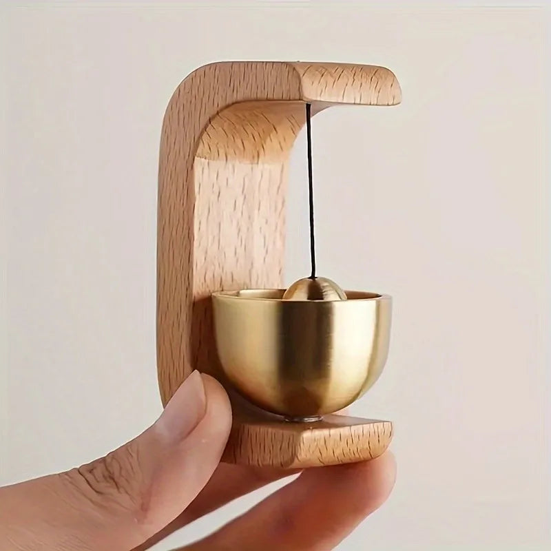 1pc Brass Doorbell Reminder Wind Chime With Magnetic Suction, C-Shaped