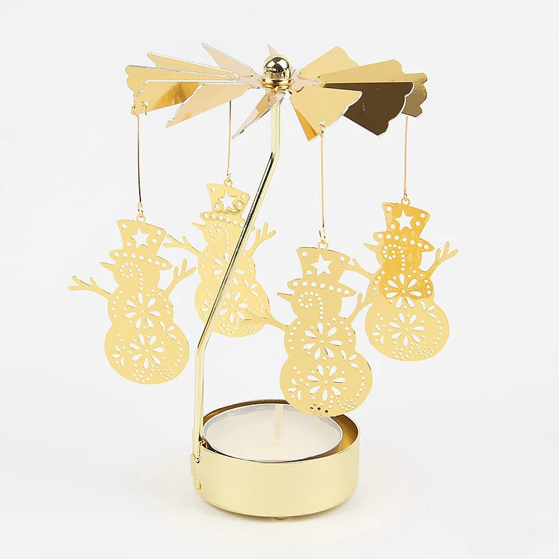 Metal Rotating Candle Holder – Christmas & Event Decor