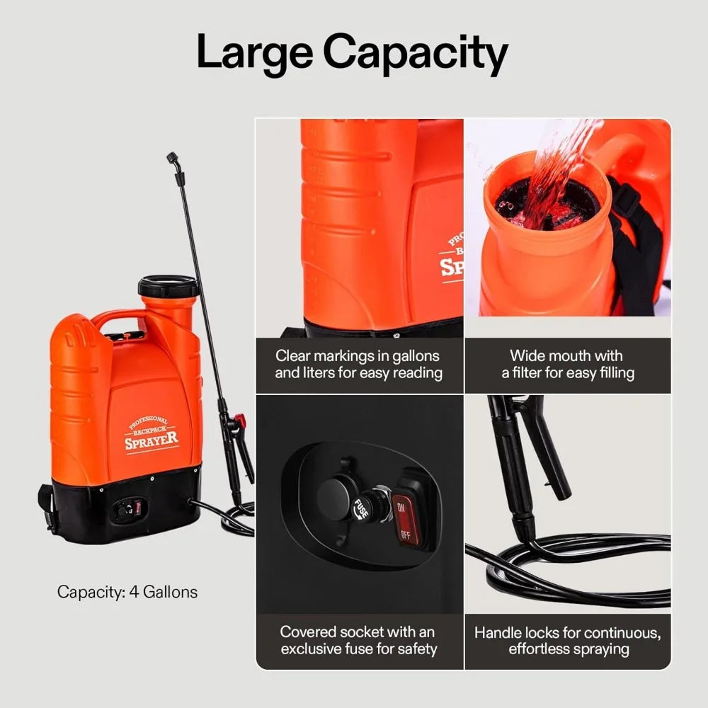 4-Gallon Battery Powered Backpack Sprayer