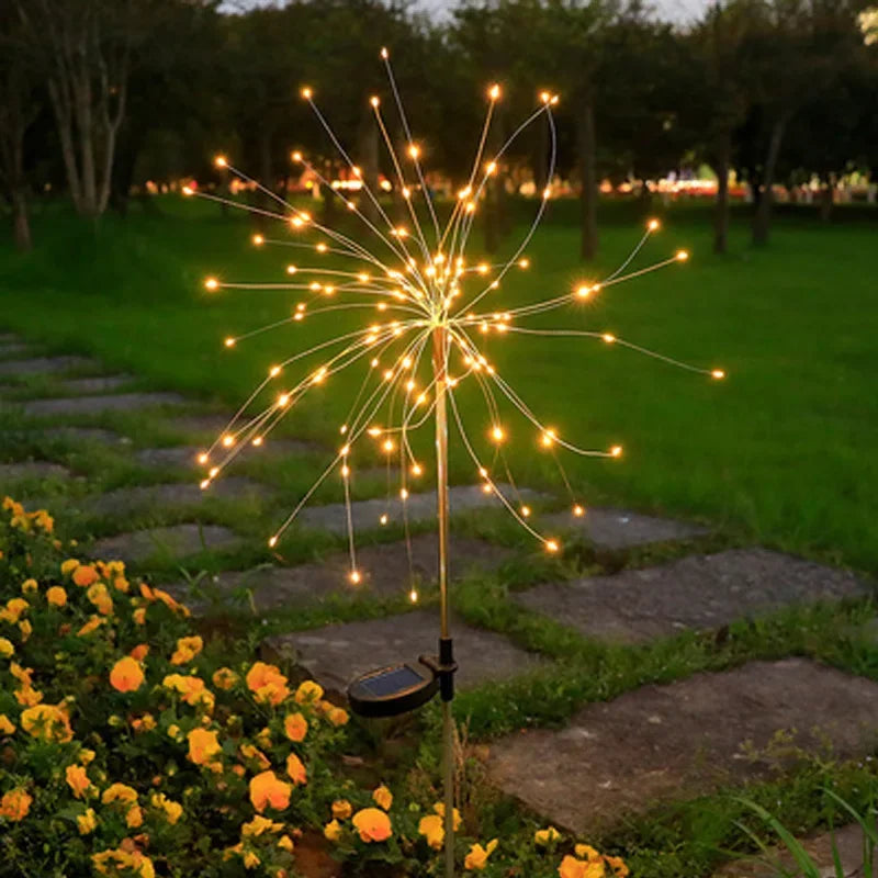 Solar Firework Dandelion Lights – 8-Mode Waterproof Outdoor Garden Décor