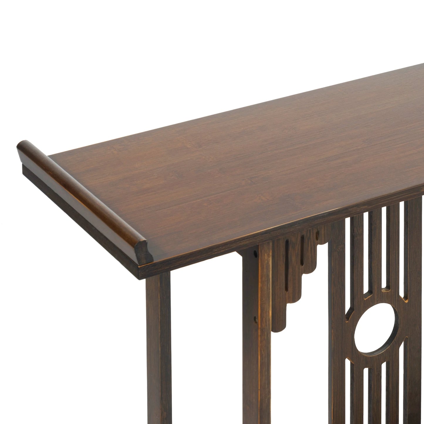 Vintage 2-Layer Bamboo Console Table – Sofa Side & Entryway Table