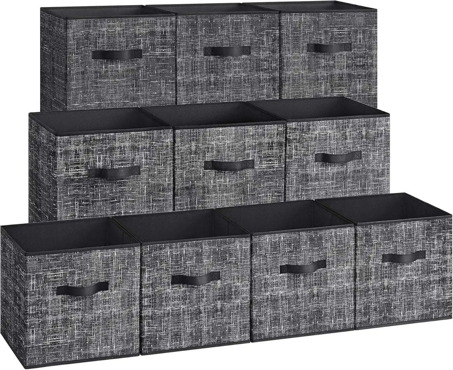 13-Inch Fabric Storage Cubes (Set of 10) – Foldable Closet Organizers with Double Handles