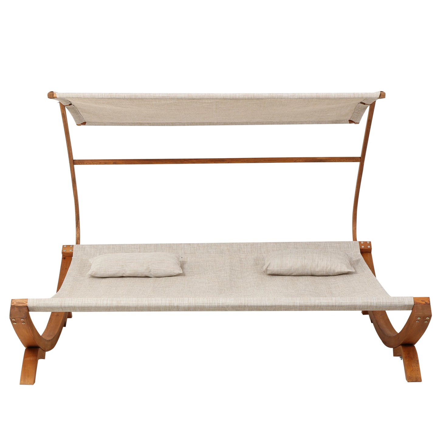 Double Sunbed with Adjustable Canopy and Pillows