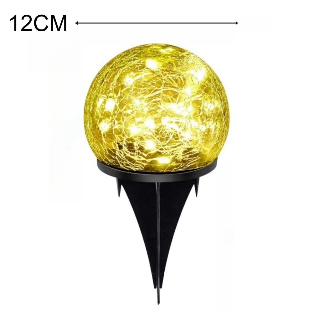 Solar Cracked Glass Globe Lights – Outdoor Garden & Patio Decor