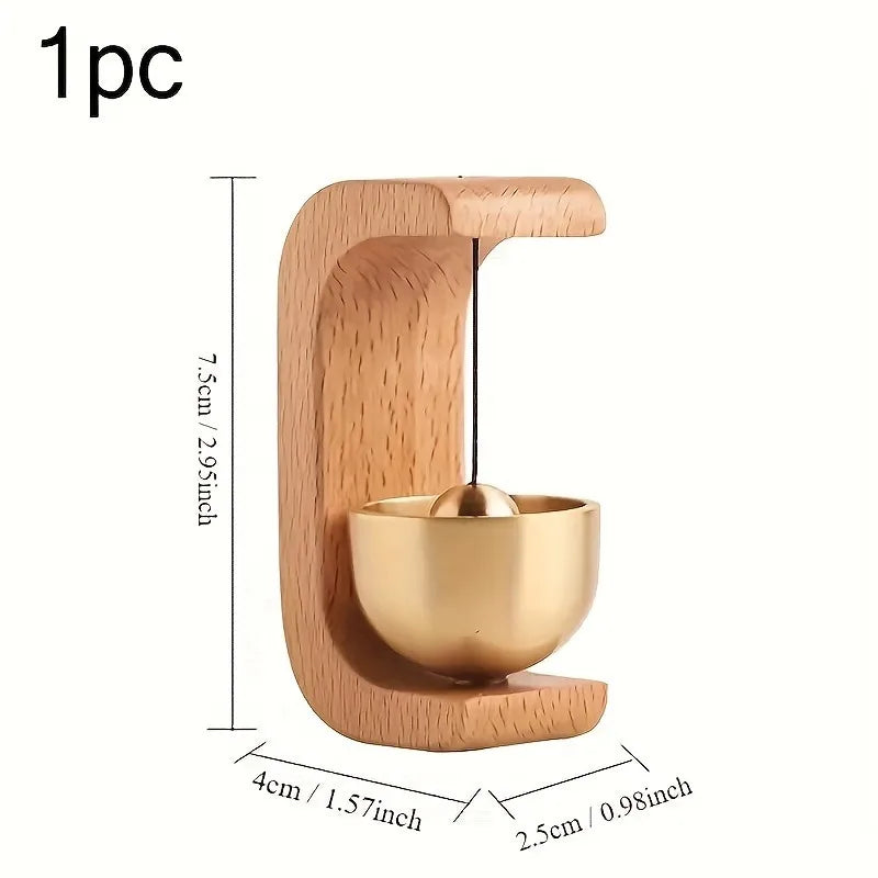 1pc Brass Doorbell Reminder Wind Chime With Magnetic Suction, C-Shaped