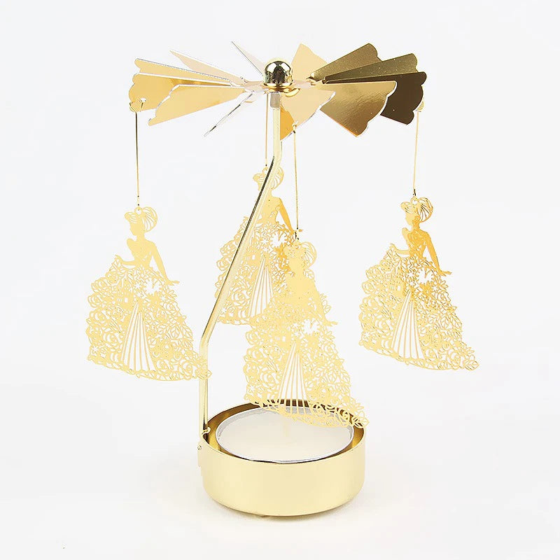 Metal Rotating Candle Holder – Christmas & Event Decor