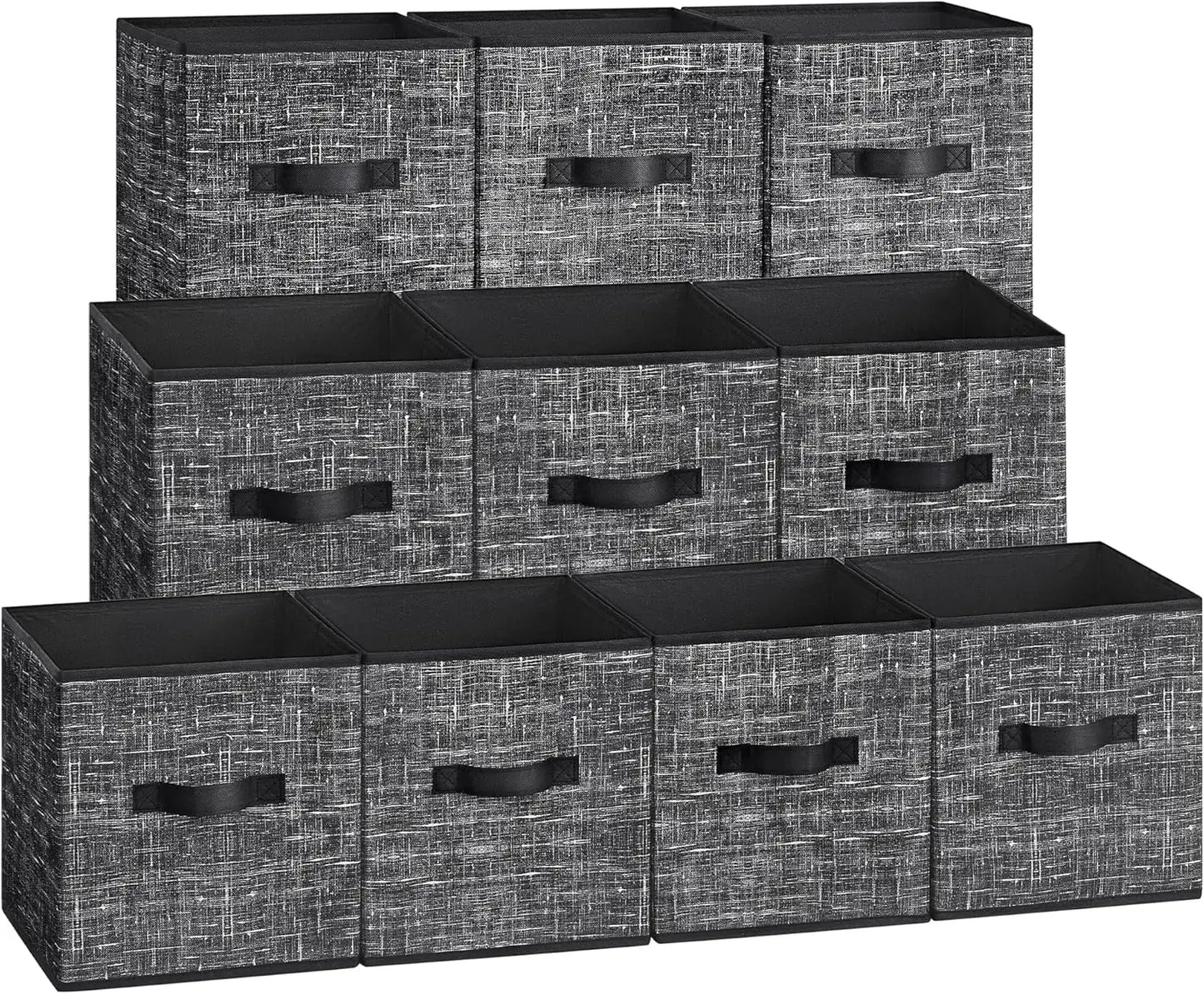 13-Inch Fabric Storage Cubes (Set of 10) – Foldable Closet Organizers with Double Handles
