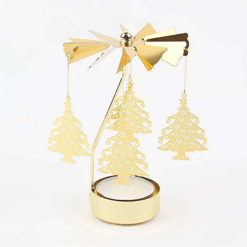 Metal Rotating Candle Holder – Christmas & Event Decor