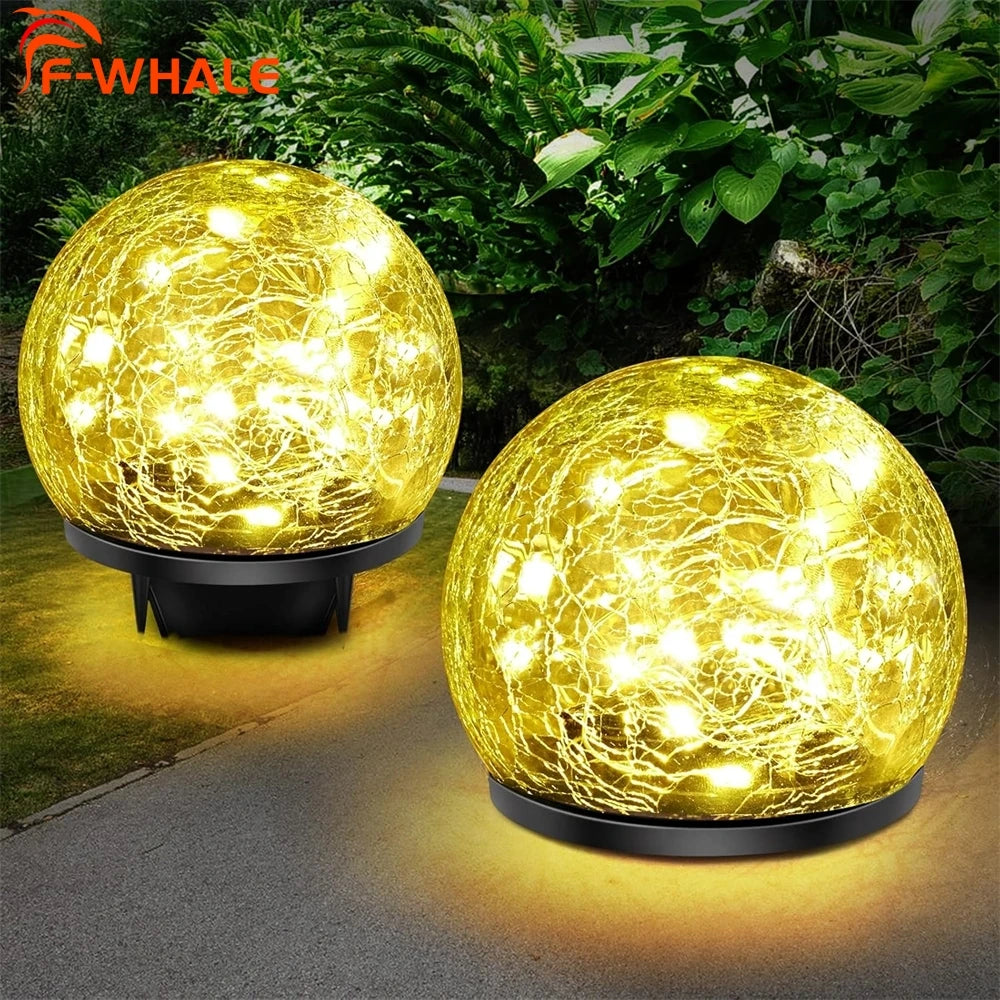 Solar Cracked Glass Globe Lights – Outdoor Garden & Patio Decor