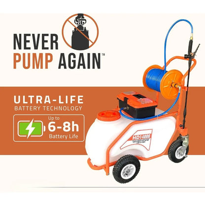 14-Gallon Battery Powered Push Sprayer