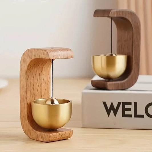 1pc Brass Doorbell Reminder Wind Chime With Magnetic Suction, C-Shaped