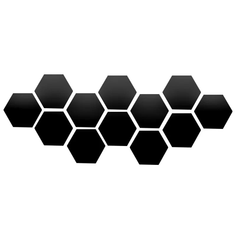 3D Hexagon Mirror Wall Stickers – Rose Gold (6/12pcs Set)