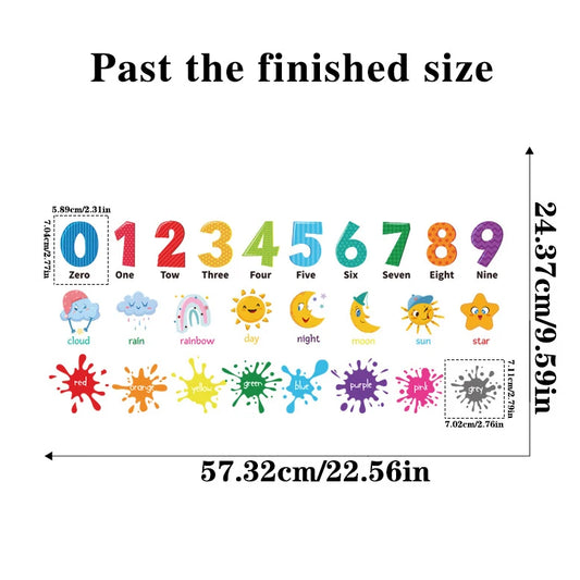 3D Number Wall Stickers – Colorful Self-Adhesive Décor for Kids Rooms & Schools