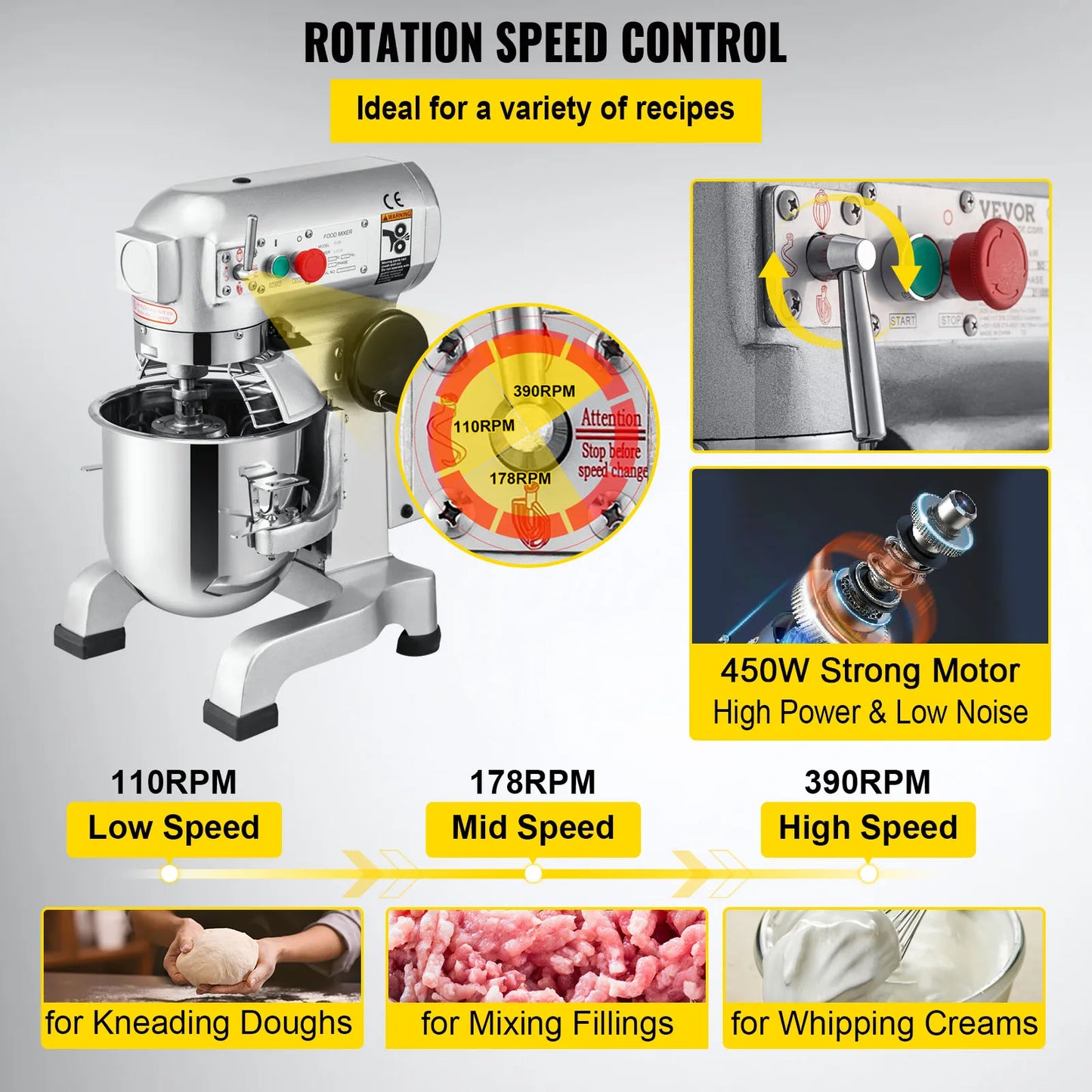 VEVOR Electric Dough Mixer & Stand Blender