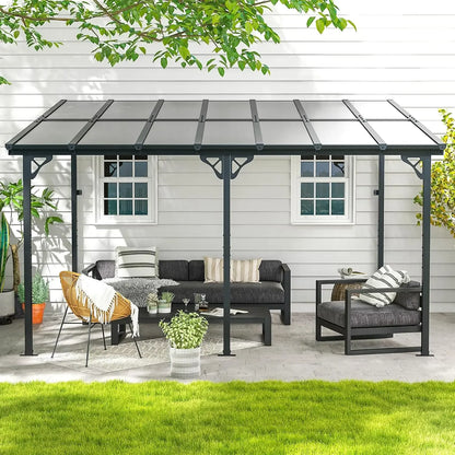 Wall-Mounted Gazebo Pergola with Sloped Roof