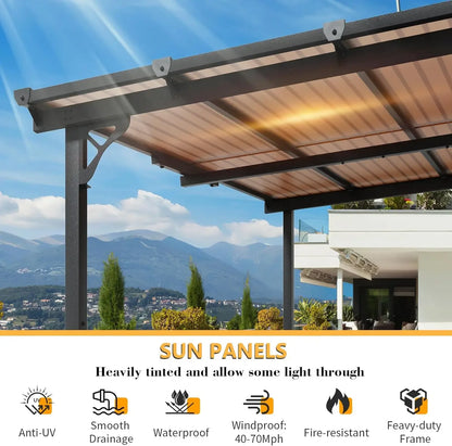 Wall-Mounted Gazebo Pergola with Sloped Roof