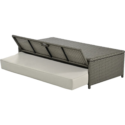 TOPMAX Wicker Rattan Double Chaise Lounge – 2-Person Reclining Daybed with Cushions