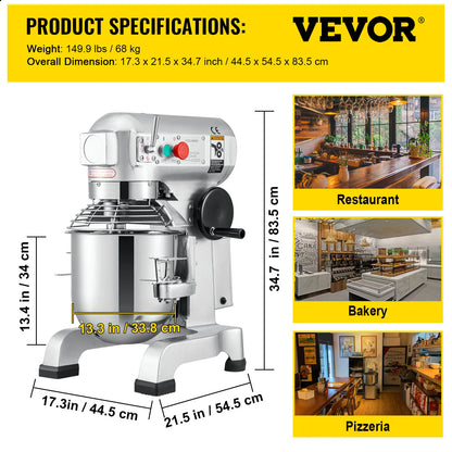 VEVOR Electric Dough Mixer & Stand Blender